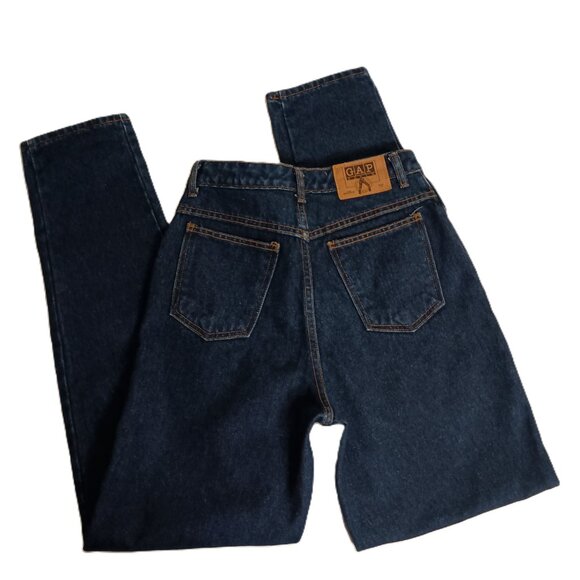 Gap Y2K Vintage High Rise Baggy Dark Blue Denim Jeans Juniors Size 9/10 - Picture 13 of 14